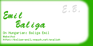 emil baliga business card